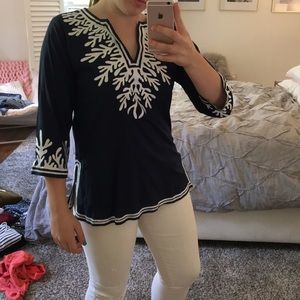 Gretchen Scott coral design tunic top